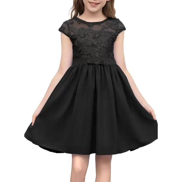 blibean Girls Elegant Lace Mesh Semi Formal Party Dress Size 6-15 Years