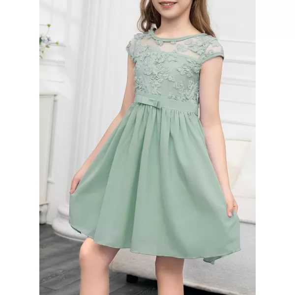 blibean Girls Elegant Lace Mesh Semi Formal Party Dress Size 6-15 Years