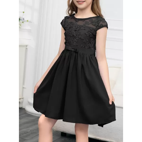 blibean Girls Elegant Lace Mesh Semi Formal Party Dress Size 6-15 Years