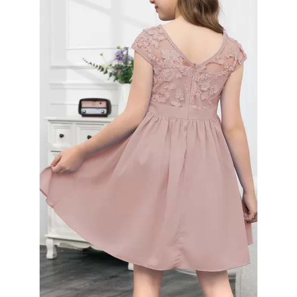 blibean Girls Elegant Lace Mesh Semi Formal Party Dress Size 6-15 Years