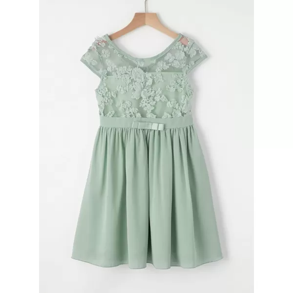 blibean Girls Elegant Lace Mesh Semi Formal Party Dress Size 6-15 Years