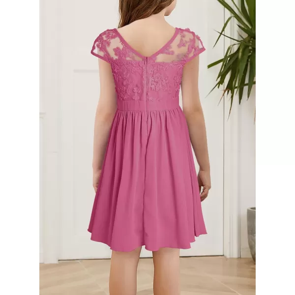 blibean Girls Elegant Lace Mesh Semi Formal Party Dress Size 6-15 Years