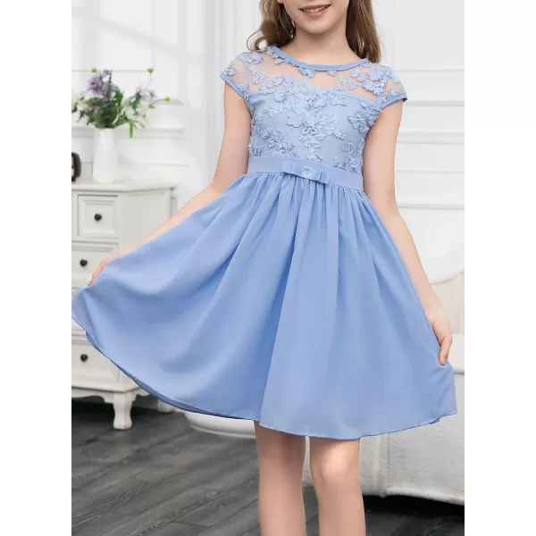 blibean Girls Elegant Lace Mesh Semi Formal Party Dress Size 6-15 Years