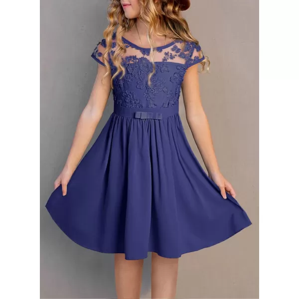 blibean Girls Elegant Lace Mesh Semi Formal Party Dress Size 6-15 Years