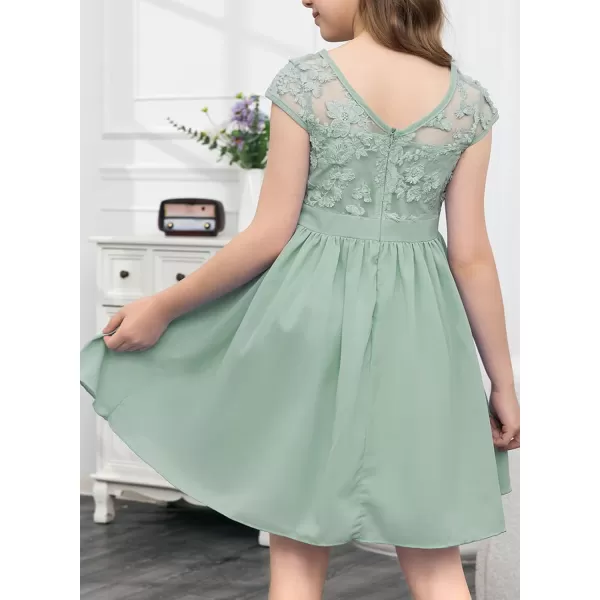 blibean Girls Elegant Lace Mesh Semi Formal Party Dress Size 6-15 Years