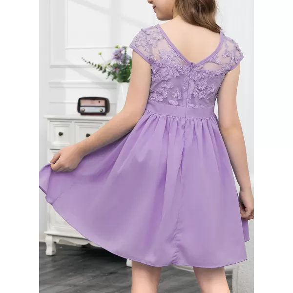 blibean Girls Elegant Lace Mesh Semi Formal Party Dress Size 6-15 Years
