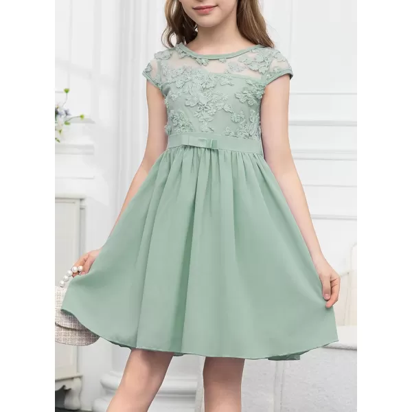 blibean Girls Elegant Lace Mesh Semi Formal Party Dress Size 6-15 Years