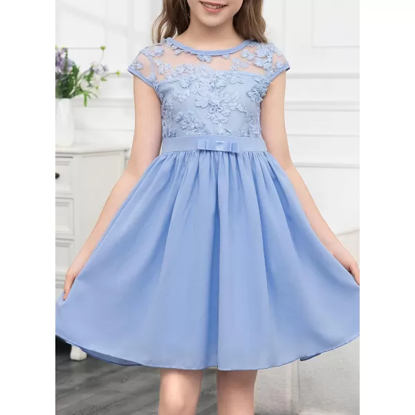 blibean Girls Elegant Lace Mesh Semi Formal Party Dress Size 6-15 Years