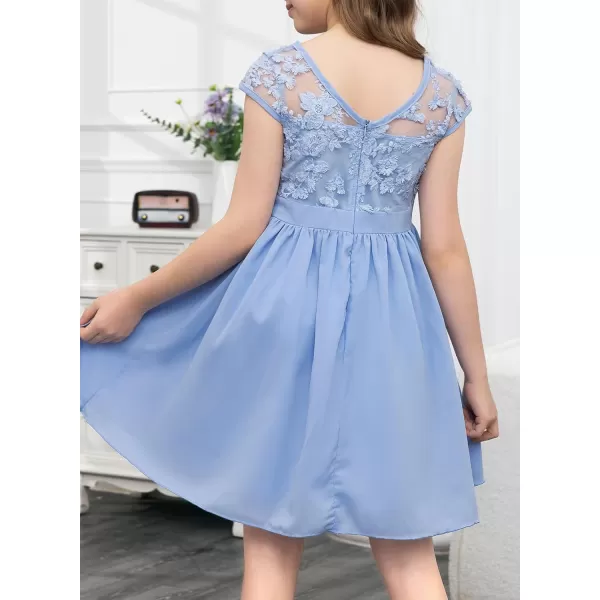 blibean Girls Elegant Lace Mesh Semi Formal Party Dress Size 6-15 Years