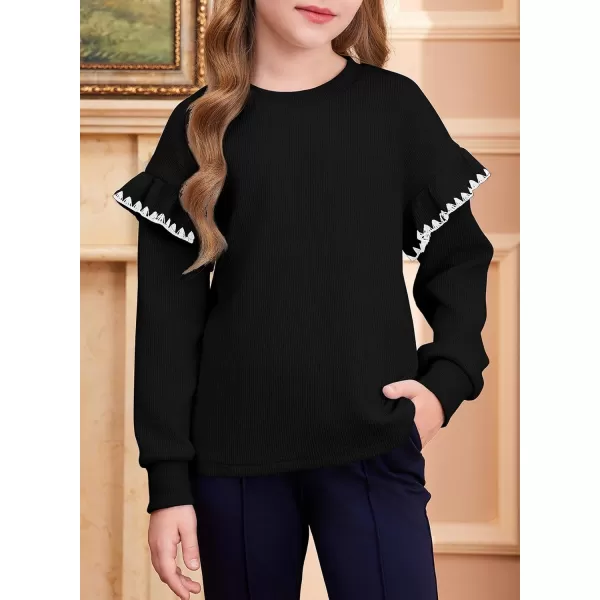 blibean Girls Ruffled Sweathirts Long Sleeve Tops Size 6-15 Years