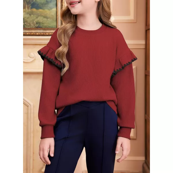 blibean Girls Ruffled Sweathirts Long Sleeve Tops Size 6-15 Years