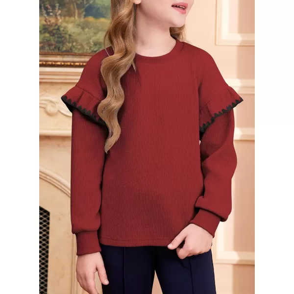 blibean Girls Ruffled Sweathirts Long Sleeve Tops Size 6-15 Years