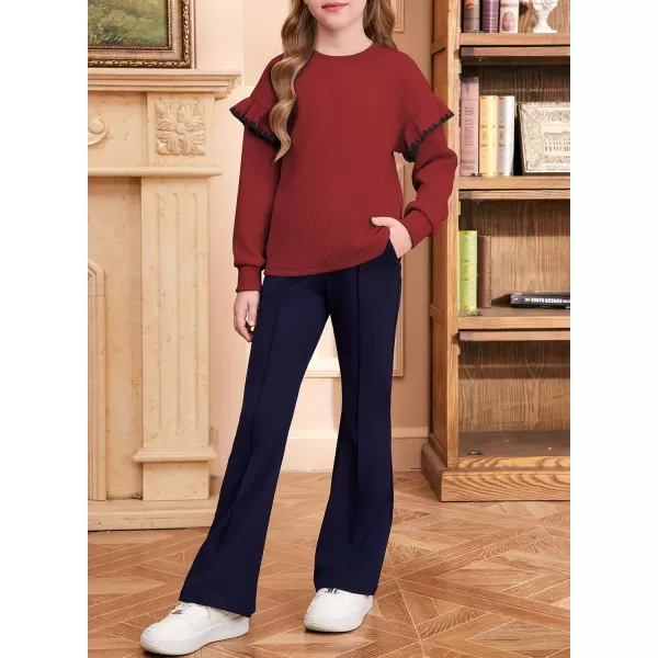 blibean Girls Ruffled Sweathirts Long Sleeve Tops Size 6-15 Years