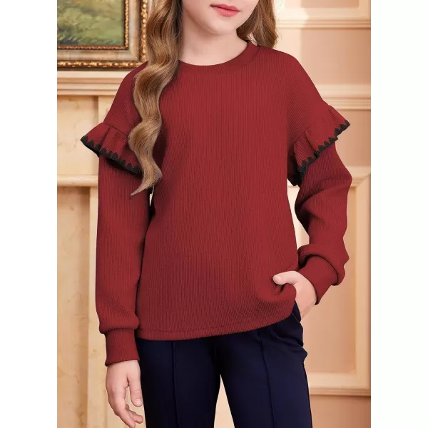 blibean Girls Ruffled Sweathirts Long Sleeve Tops Size 6-15 Years
