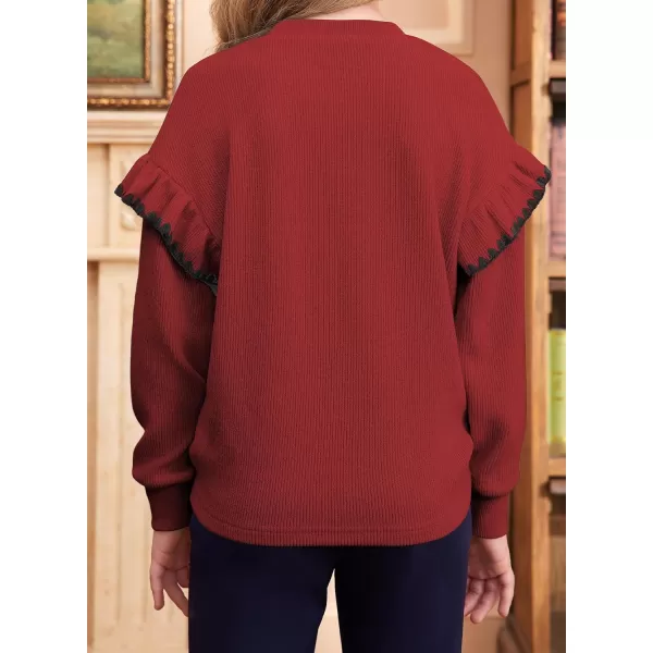 blibean Girls Ruffled Sweathirts Long Sleeve Tops Size 6-15 Years