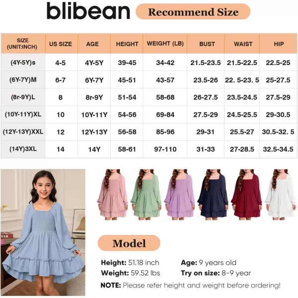 blibean Girls Sundress Strap Dress Size 4-13 Years Old