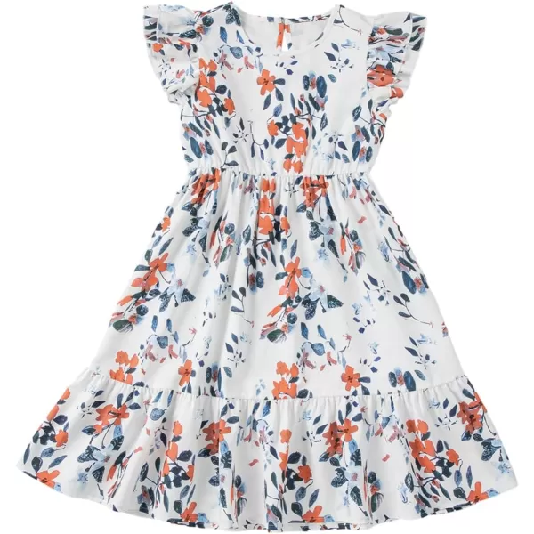 blibean Teen Girls Dresses Kids Double Layer Ruffle Sleeve Dress Size 6-15 Years