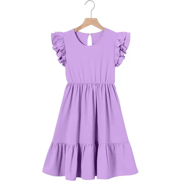 blibean Teen Girls Dresses Kids Double Layer Ruffle Sleeve Dress Size 6-15 Years