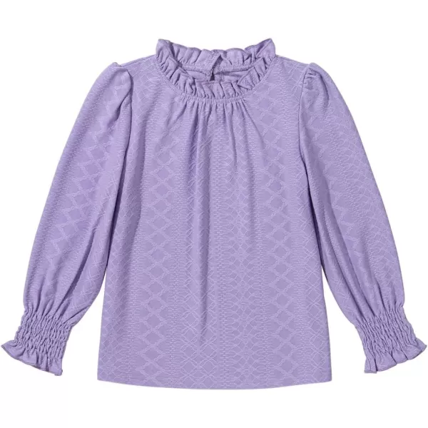 blibean Teen Girls Fall Ruffle Bloues Kids Smocked Long Sleeve Shirts Size 6-15 Years