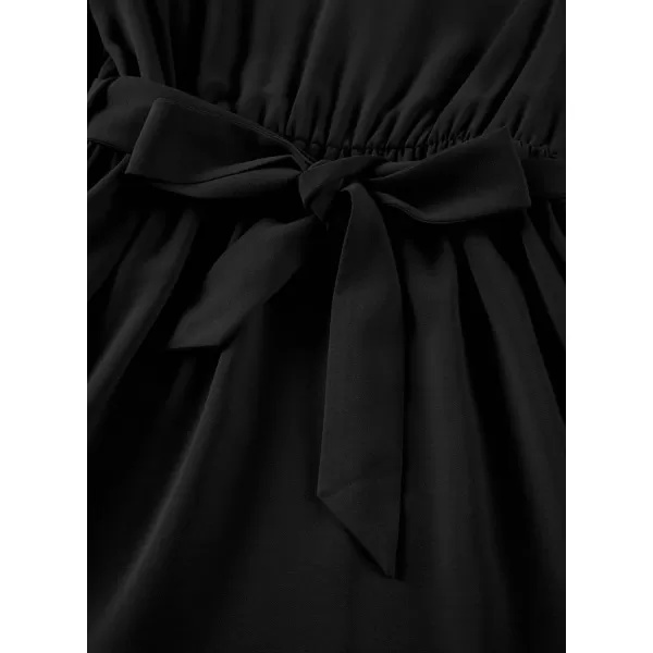 blibean Teen Girls Lace Neckline Dress Kids Semi Formal Long Sleeve Dresses Size 6-15 Years