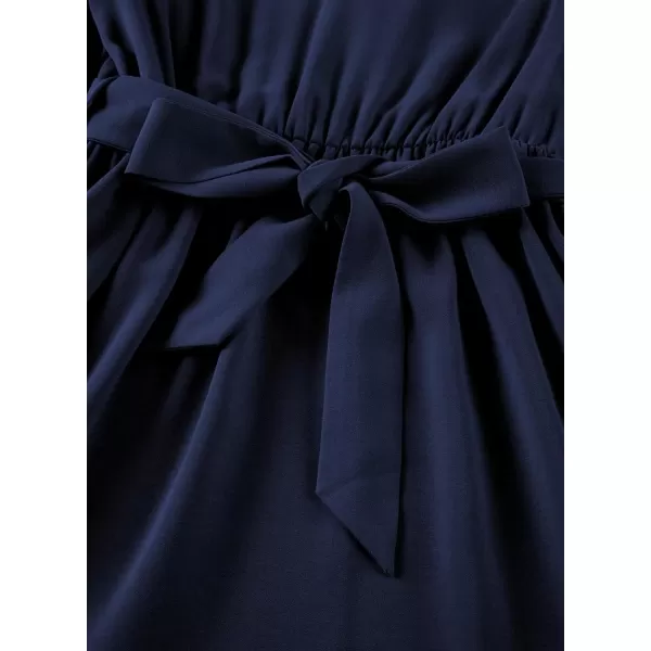blibean Teen Girls Lace Neckline Dress Kids Semi Formal Long Sleeve Dresses Size 6-15 Years