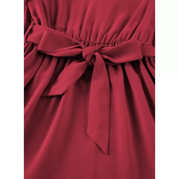 blibean Teen Girls Lace Neckline Dress Kids Semi Formal Long Sleeve Dresses Size 6-15 Years