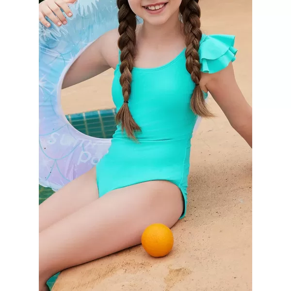 blibean Teen Girls Swimsuit One Piece Adjustable Bathing Suit Size 6-15 Years