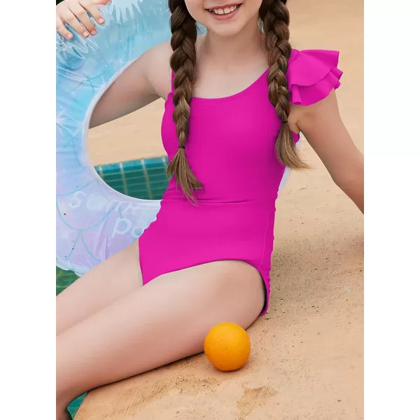 blibean Teen Girls Swimsuit One Piece Adjustable Bathing Suit Size 6-15 Years