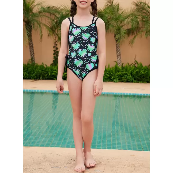 blibean Teen Girls Swimsuit One Piece Cut Out Adjustable Print Bathing Suit Size 6-15 Years