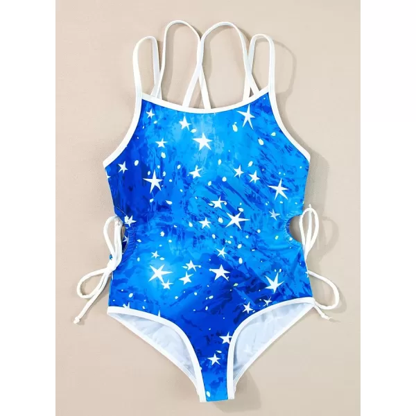 blibean Teen Girls Swimsuit One Piece Cut Out Adjustable Print Bathing Suit Size 6-15 Years