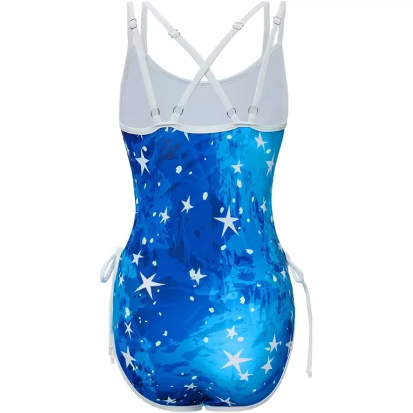 blibean Teen Girls Swimsuit One Piece Cut Out Adjustable Print Bathing Suit Size 6-15 Years