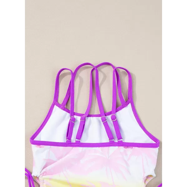 blibean Teen Girls Swimsuit One Piece Cut Out Adjustable Print Bathing Suit Size 6-15 Years