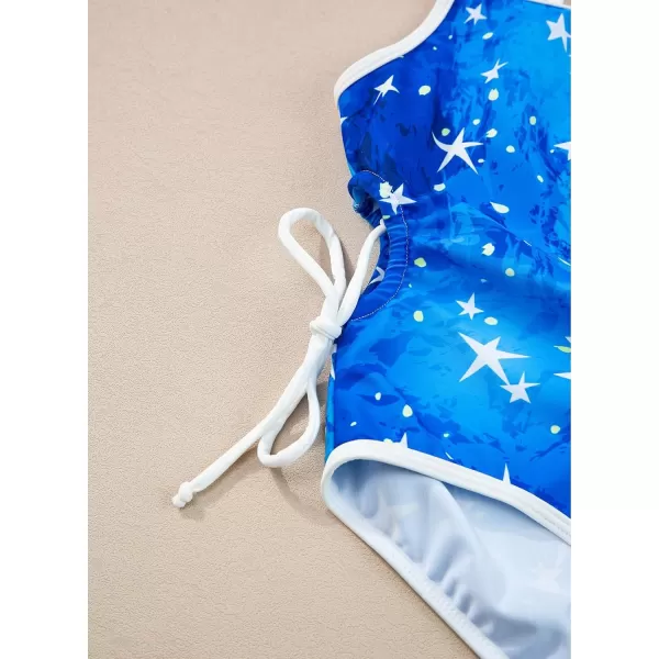 blibean Teen Girls Swimsuit One Piece Cut Out Adjustable Print Bathing Suit Size 6-15 Years