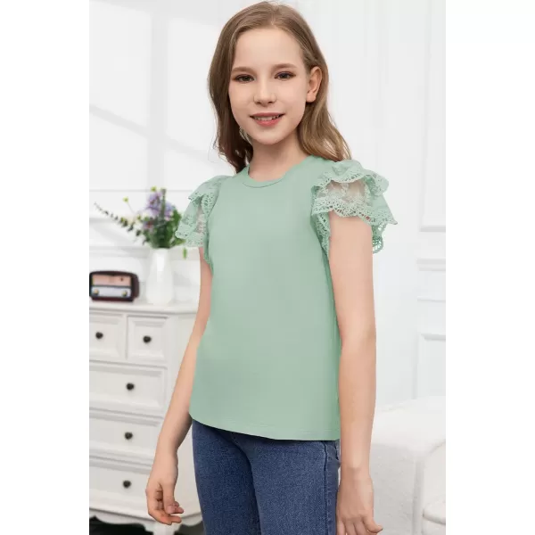 blibean Teen Girls Tshirt Cotton Flowy Short Sleeve Button Tops Size 6-15 Years