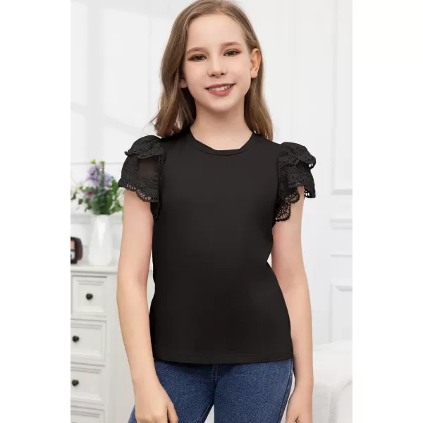 blibean Teen Girls Tshirt Cotton Flowy Short Sleeve Button Tops Size 6-15 Years