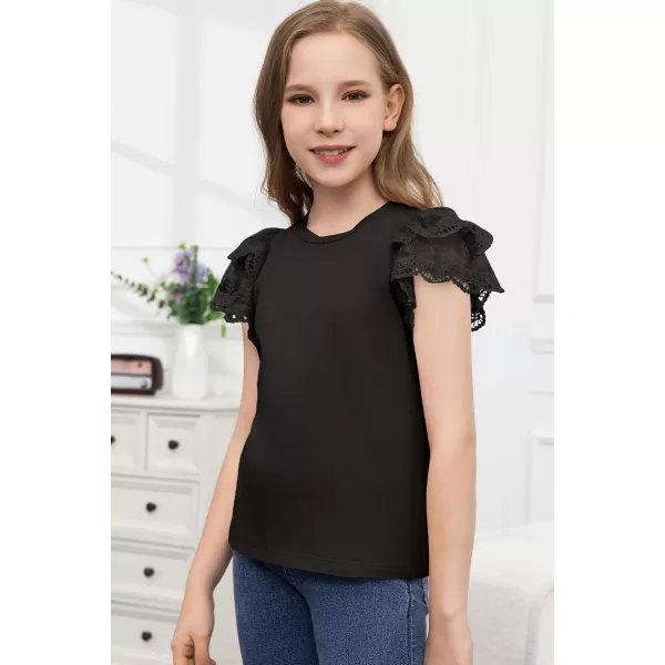 blibean Teen Girls Tshirt Cotton Flowy Short Sleeve Button Tops Size 6-15 Years