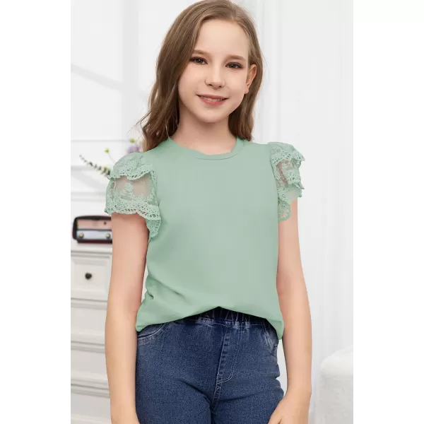 blibean Teen Girls Tshirt Cotton Flowy Short Sleeve Button Tops Size 6-15 Years