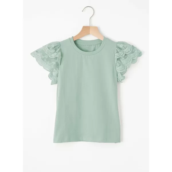blibean Teen Girls Tshirt Cotton Flowy Short Sleeve Button Tops Size 6-15 Years