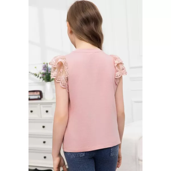 blibean Teen Girls Tshirt Cotton Flowy Short Sleeve Button Tops Size 6-15 Years
