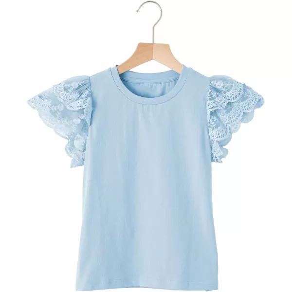 blibean Teen Girls Tshirt Cotton Flowy Short Sleeve Button Tops Size 6-15 Years