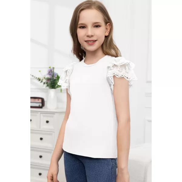 blibean Teen Girls Tshirt Cotton Flowy Short Sleeve Button Tops Size 6-15 Years