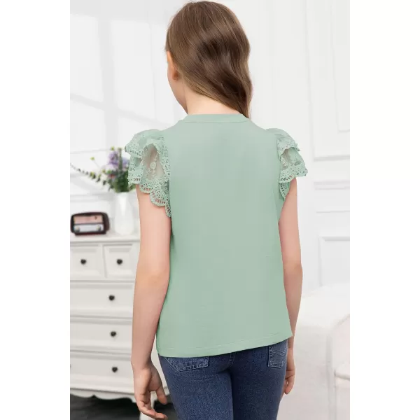 blibean Teen Girls Tshirt Cotton Flowy Short Sleeve Button Tops Size 6-15 Years