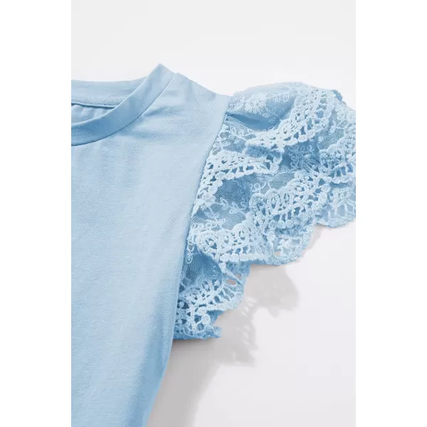 blibean Teen Girls Tshirt Cotton Flowy Short Sleeve Button Tops Size 6-15 Years