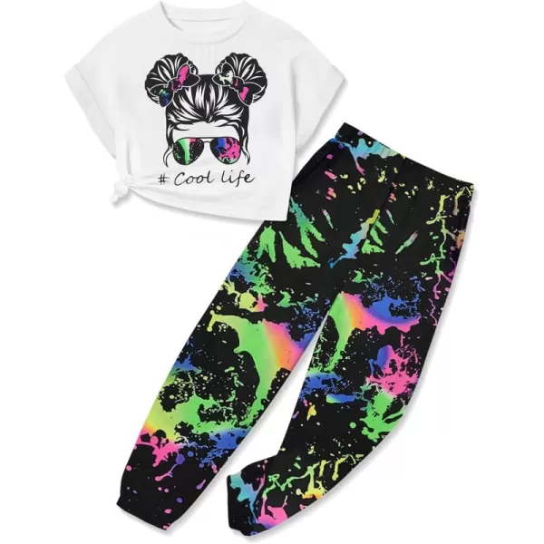 Girls 2 Piece Outfits Kids Clothes Cute Cool Girl Crop Tops + Camouflage Pants Summer Clothing Sets