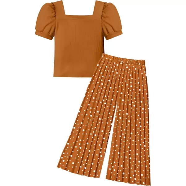 Toddler Little Girl Clothes Outfits Set Square Neck Tops + Pleated Pants + Headband 3pcs Kids Clothing