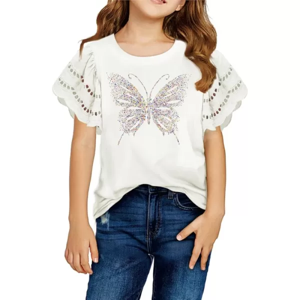 blibean Girl Fashion Cotton Shirts Summer Tops 4-15 Years Old