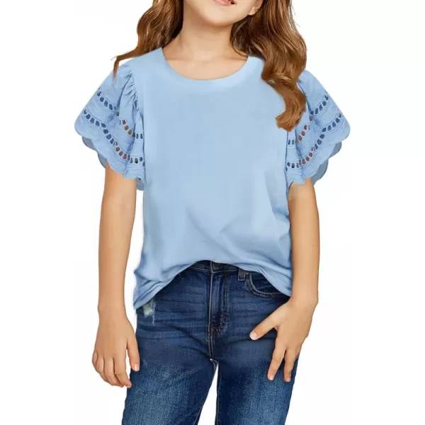 blibean Girl Fashion Cotton Shirts Summer Tops 4-15 Years Old