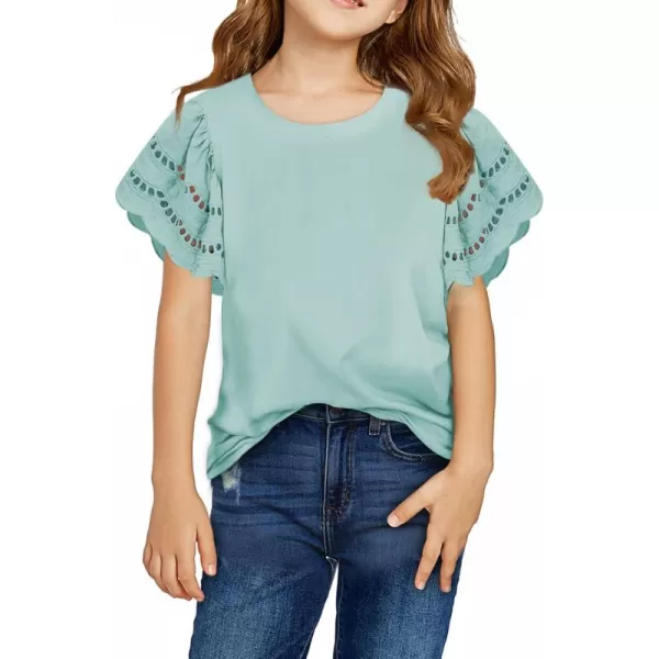 blibean Girl Fashion Cotton Shirts Summer Tops 4-15 Years Old