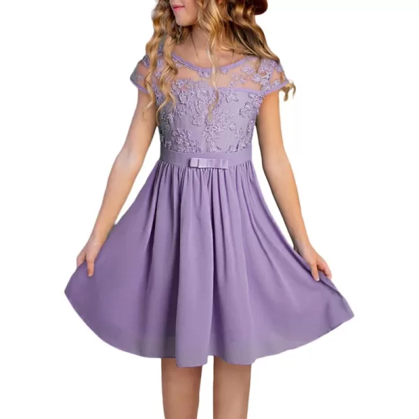 blibean Girls Elegant Lace Mesh Semi Formal Party Dress Size 6-15 Years