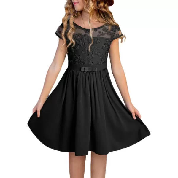 blibean Girls Elegant Lace Mesh Semi Formal Party Dress Size 6-15 Years